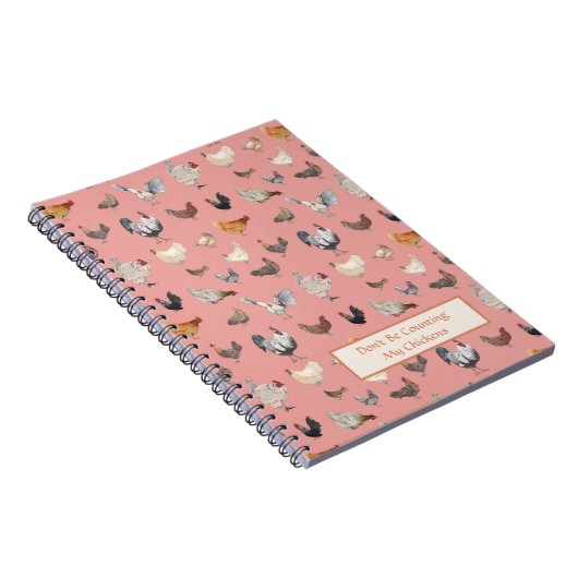 Chicken Happy pattern Pink Notitieboek (Rechterzijde)