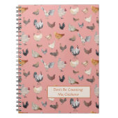 Chicken Happy pattern Pink Notitieboek (Voorkant)