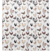 Chicken Happy Waterverf Print Shower-gordijn Douchegordijn (Voorkant)