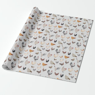 Chicken Happy Wrapping Paper Cadeaupapier