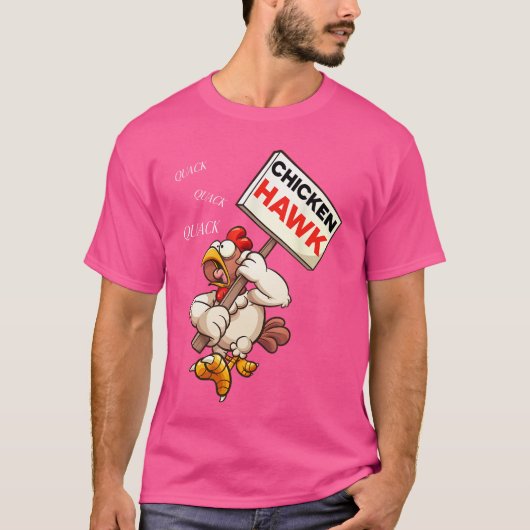 Chicken Hawk Funny Cartoon Design for Humor Lovers T-shirt (Voorkant)