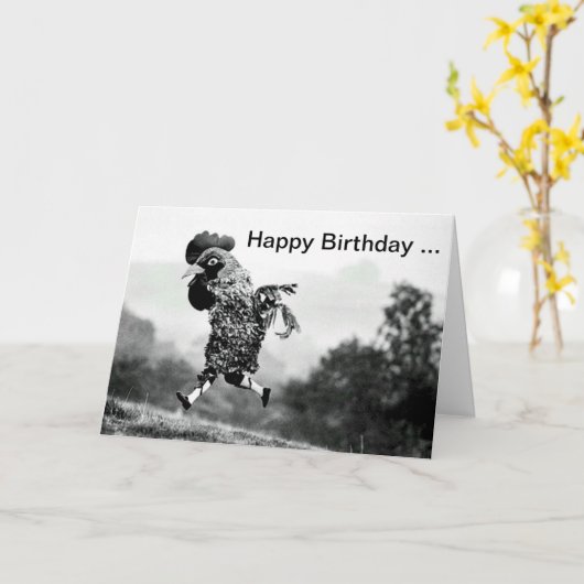 Chicken Head Birthday-kaart Kaart (Gele Bloem)