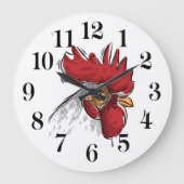 Chicken Head Wall Clock Grote Klok (Voorkant)