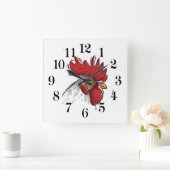 Chicken Head Wall Clock Vierkante Klok (Huis)