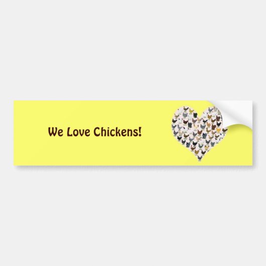 Chicken Heart Bumpersticker (Voorkant)