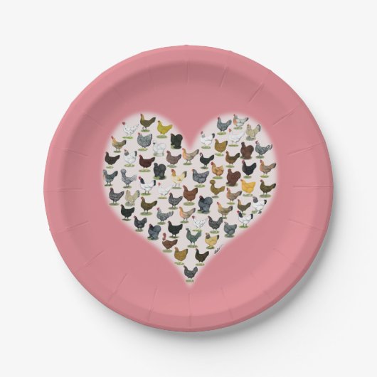Chicken Heart Papieren Bordje (Voorkant)