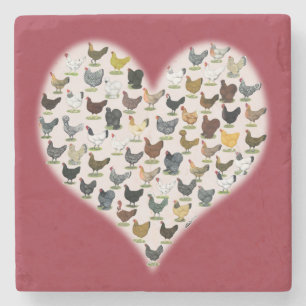 Chicken Heart Stenen Onderzetter