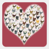 Chicken Heart Vierkante Sticker (Voorkant)