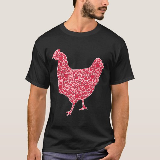Chicken Hearts Valentijnsdag Hen Fowl Lover Girl T-shirt (Voorkant)