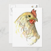 Chicken Hen Bird Boerderij Animal Drawing Briefkaart (Voorkant / Achterkant)