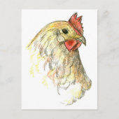 Chicken Hen Bird Boerderij Animal Drawing Briefkaart (Voorkant)