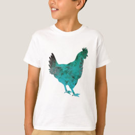 Chicken Hen Blauwgroen Blue op witte achtergrond T-shirt