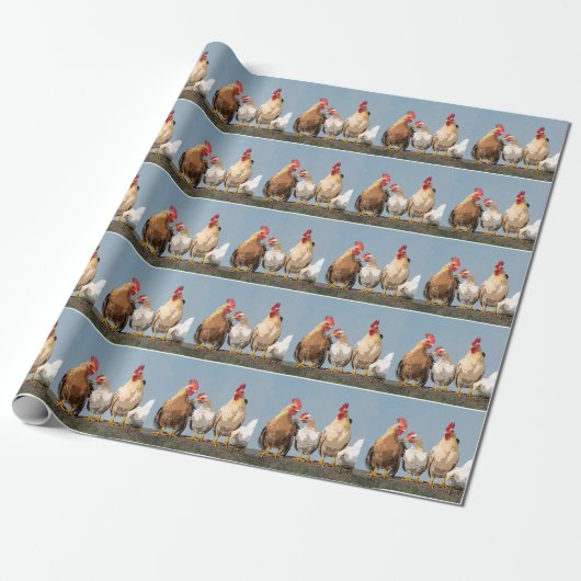 Chicken Hen Cadeaupapier (Uitgerold)