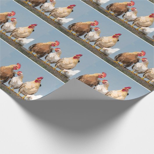 Chicken Hen Cadeaupapier (Hoek)