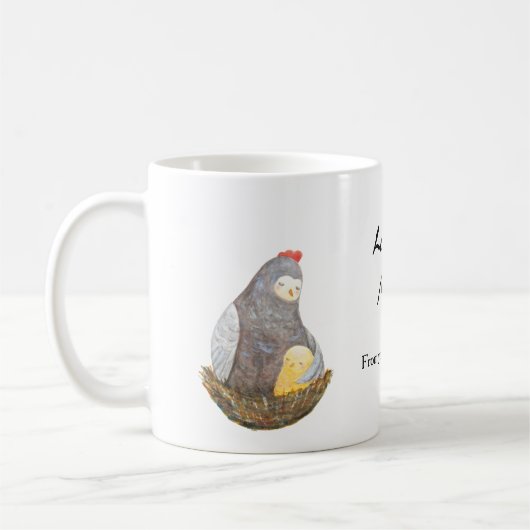 Chicken Hen & Chick Fumy Custom Gift for Moeder Koffiemok (Links)