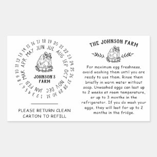 Chicken Hen Eg Handling Return-kartonnawiel Rechthoekige Sticker