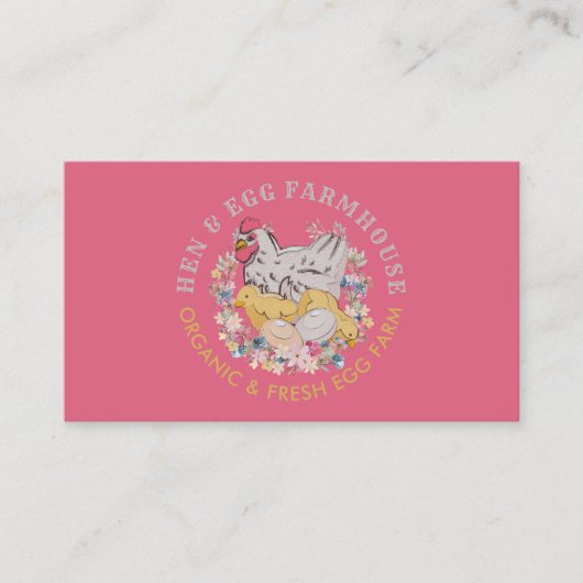 Chicken Hen Egg Farmhouse Visitekaartje (Voorkant)