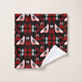 Chicken Hen Folk Art Bad Handdoek (Wasdoekje)
