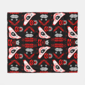 Chicken Hen Folk Art Fleece Deken (Voorkant (Horizontaal))