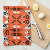 Chicken Hen Folk Art Theedoek (Quarter Fold)
