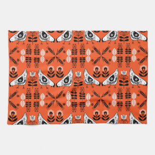 Chicken Hen Folk Art Theedoek