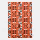 Chicken Hen Folk Art Theedoek (Verticaal)