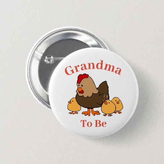 Chicken Hen Grandma om Baby shower Button te worde (Voorkant /achterkant)