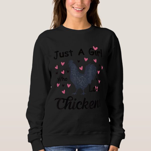 Chicken Hen Love Cute Cadeau is een meisje dat er  Trui (Voorkant)