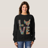 Chicken Hen Love Flowers Chicken Egg Trui (Voorkant volledig)