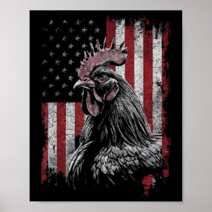 Chicken Hen Lover 4th of July Patriottische Vereni Poster
