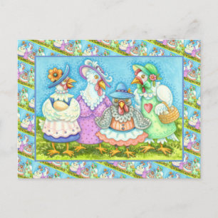 CHICKEN HEN PARTIJ, LAND FEATHERED FRIENDS Funny Briefkaart