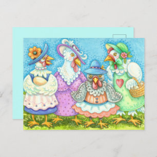 CHICKEN HEN PARTIJ, LAND FEATHERED FRIENDS Funny Briefkaart