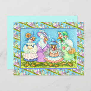 CHICKEN HEN PARTIJ, LAND FEATHERED FRIENDS Funny Briefkaart