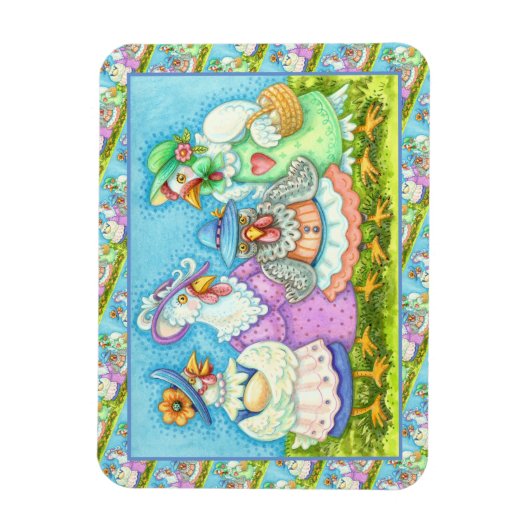 CHICKEN HEN PARTIJ, LAND FEATHERED FRIENDS Funny Magneet (Verticaal)