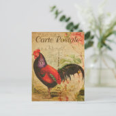 Chicken Hen Rooster afbeelding Frans Briefkaart (Staand voorkant)