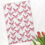 Chicken Hen Theedoek<br><div class="desc">Een leuk rood kippenpatroon voor pluimveeliefhebbers. Originele kunst van Nic Squirrell.</div>