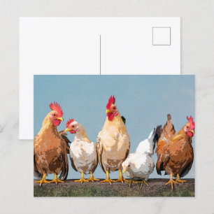 Chicken Hen Two-Tone Coffee Mok Briefkaart