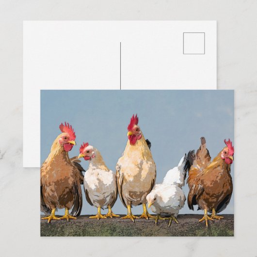 Chicken Hen Two-Tone Coffee Mok Briefkaart (Voorkant / Achterkant)