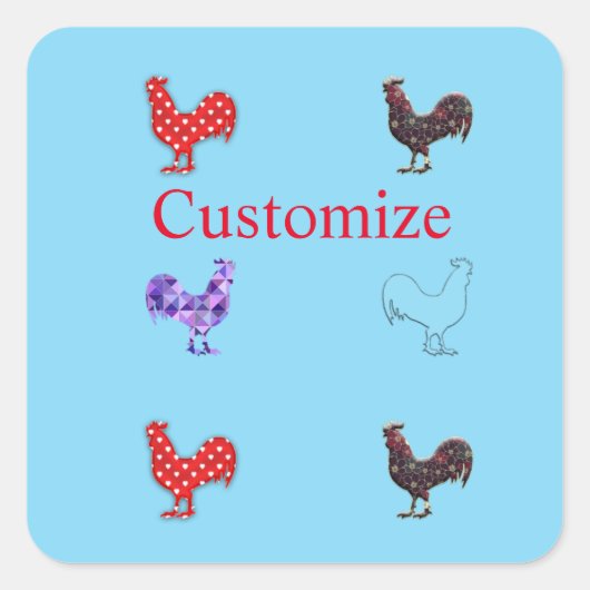 Chicken Hens Thunder_Cove Vierkante Sticker (Voorkant)