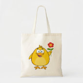 Chicken Holding A Flower Canvas tas (Voorkant)