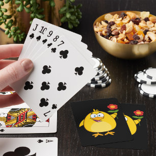 Chicken Holding A Flower Spelling Cards Pokerkaarten