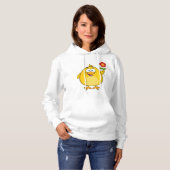 Chicken Holding A Flower Womens Hoodie (Voorkant volledig)