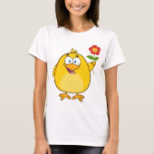 Chicken Holding A Flower Womens T-Shirt (Voorkant)