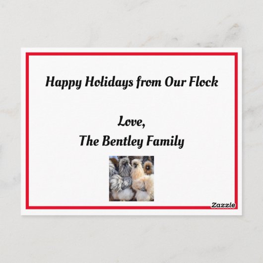 Chicken Holiday Groet Briefkaart (Achterkant)