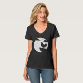 Chicken Howling Moon  Animal Silhouette Women Boys T-shirt (Voorkant volledig)