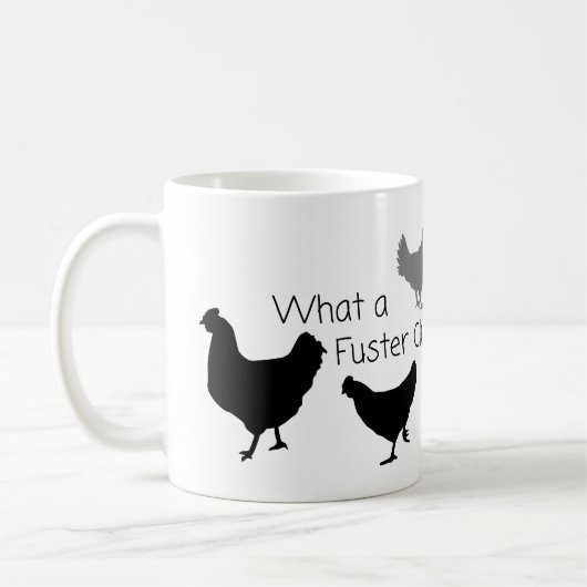 Chicken Humor: Wat is de Fuster Cluck? Koffiemok (Links)
