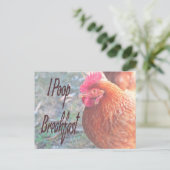 Chicken I poop Breakfast Funny Humor Briefkaart (Staand voorkant)