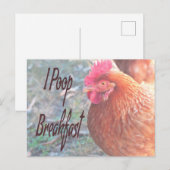 Chicken I poop Breakfast Funny Humor Briefkaart (Voorkant / Achterkant)