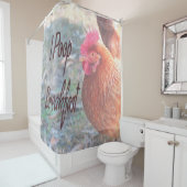 Chicken I poop Breakfast Funny Humor Douchegordijn (In situ)