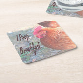 Chicken I poop Breakfast Funny Humor Kartonnen Onderzetters (Schuin)